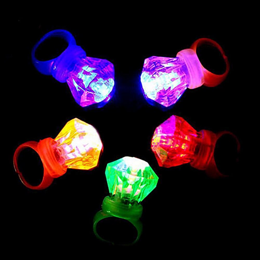 10x farverige ring lampe fest dekoration finger lys fest ring unik dekoration