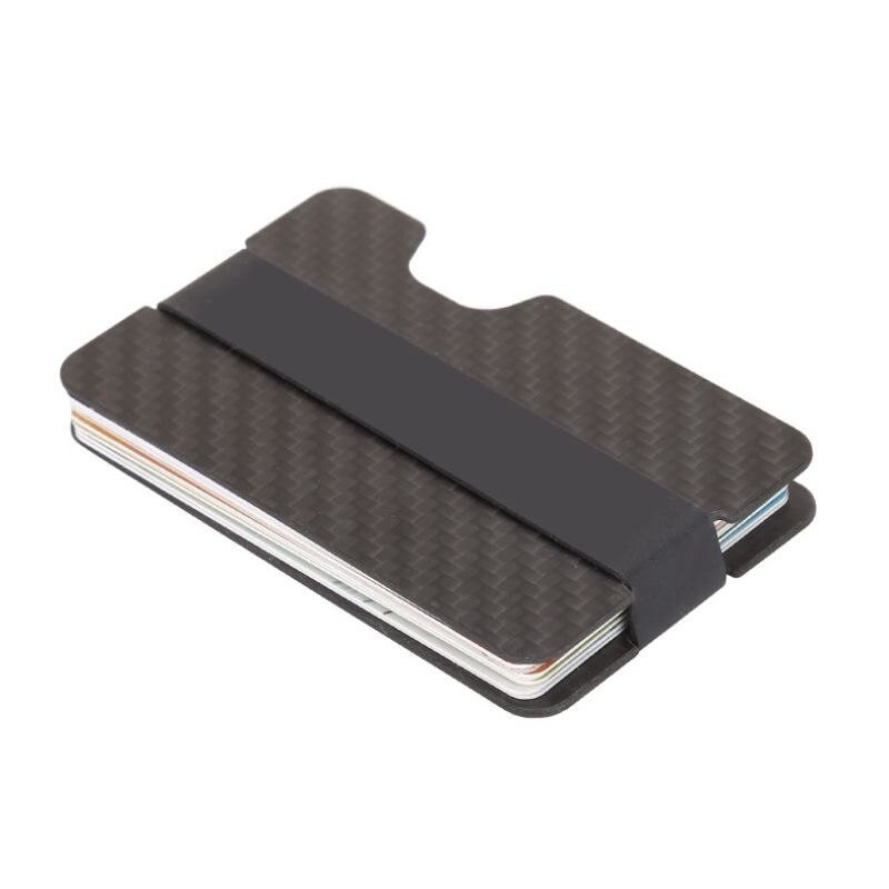 Ultralight Minimalistische Carbon Fiber Slim Portemonnee Clip RFID-Blocking ID Credit Kaarthouder Een Slanke Portemonnee Voorvak