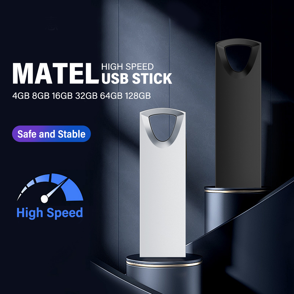 Unidades flash USB de metal de alta velocidade 1GB 2GB 4GB Pendrive 8GB 16GB Pen Drive 32GB 64GB Memória USB Sticks