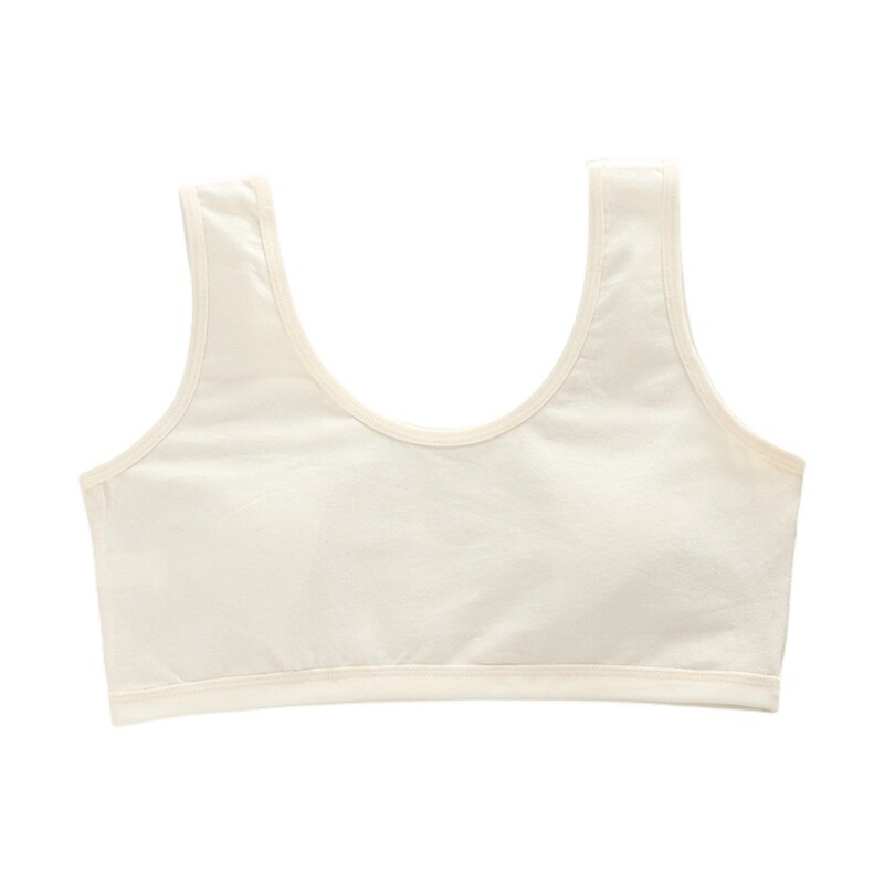 Cute Girls Training Bra Solid Color Crop Tank Bras for Girls Seamless Bra Wireless Unpadded Bra Wide Shoulder Strap: A