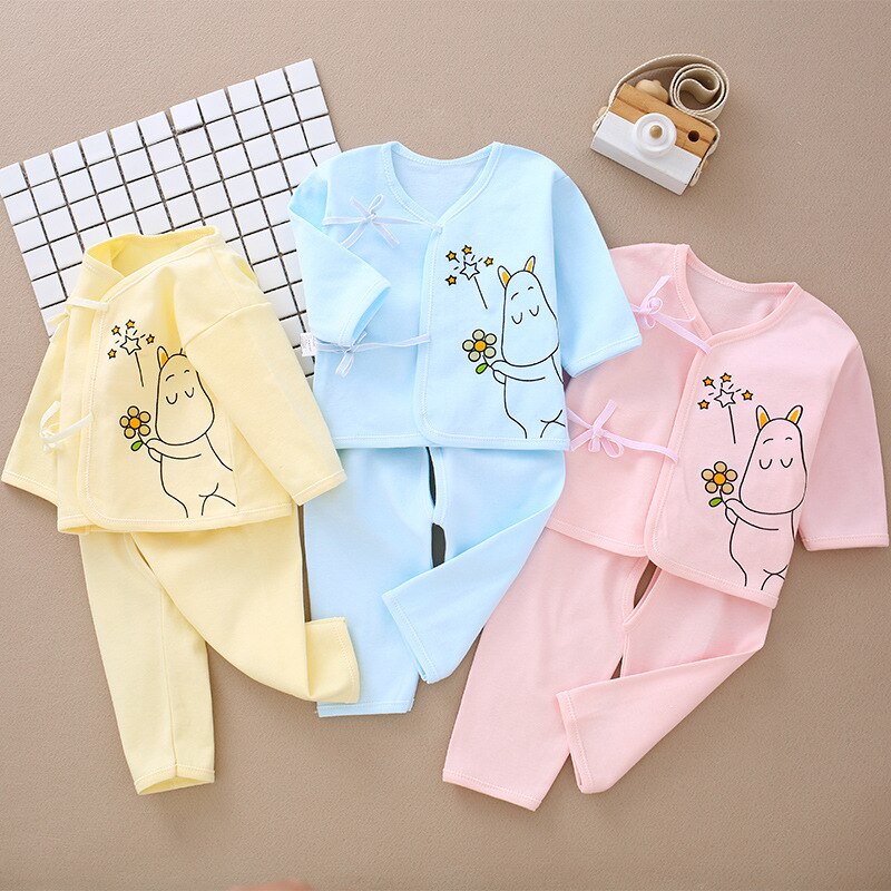 Pur coton bébé ouverture sous-vêtements pour garçons et filles au printemps, été, automne et hiver pour 0-6 mois