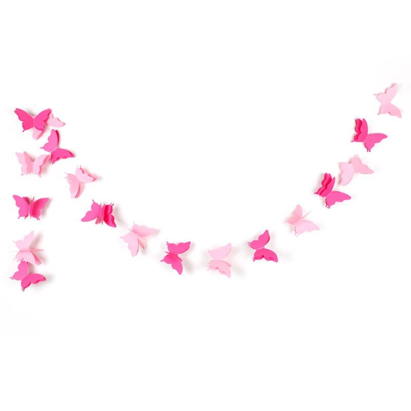 Schmetterling Geburtstagsdeko-Set – Mit Spiralschmetterlingen, Happy Birthday Banner & Blumen-Girlande In Rosa & Lila