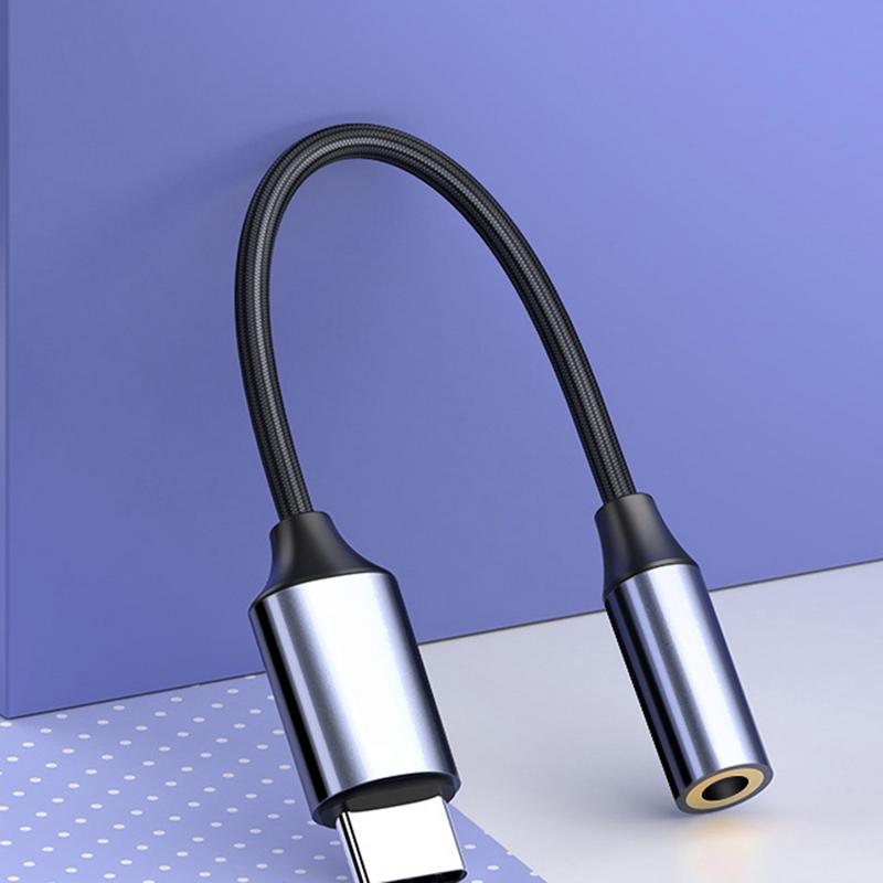 USB C Auf 3,5mm Audio Adapter HIFI Typ C Auf 3,5mm Weibliche Kopfhörer Jack Adapter Nylon Geflecht Aux kabel Tragbare HIFI Elektronik