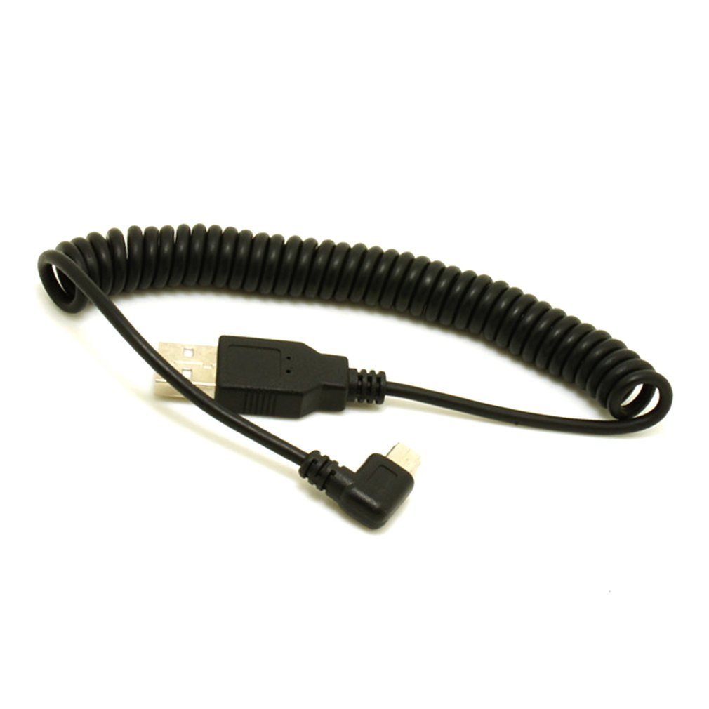 1Pc Usb 2.0 A Male Naar Mini Usb 5 Pin Haaks 90 Graden Spiraal Coiled Adapter Cord Kabel 5ft Voor MP3 Spelers Digitale Camera 'S