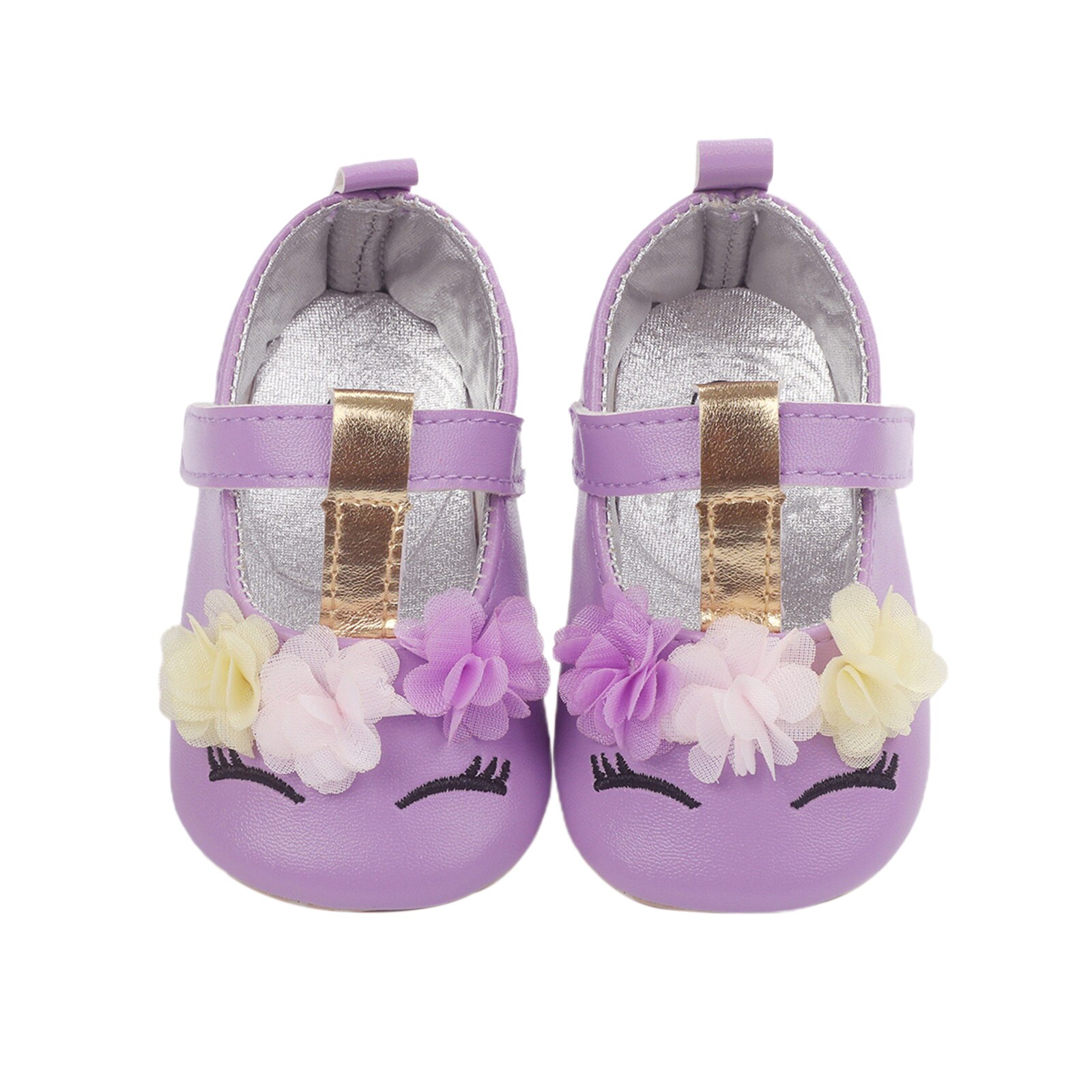 Doux bébé fille princesse chaussures fleur Mary Jane chaussures plates mocassins semelle souple antidérapant en cuir PU chaussures Prewalkers pour la fête quotidienne
