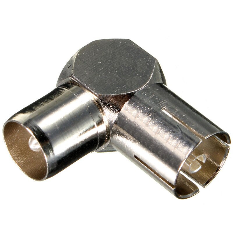 Aluminium Alloy 90 Degree Right Angled TV Cable Connector Male Coax Aerial Antenna Plug to Female Socket