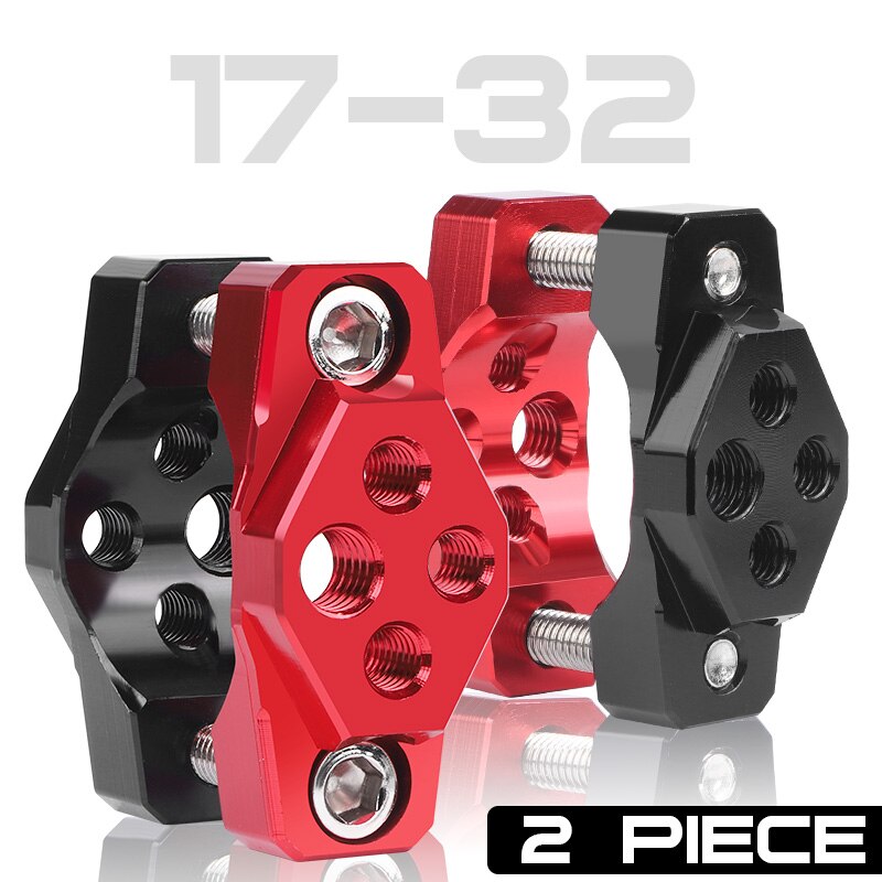 Motorcycle Spotlight Bracket Red Black CNC 17-32mm Multifunctional headlight bracket Motorcycle Accessories: 2pcs