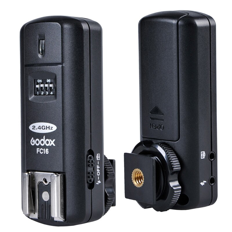 Godox FC-16 nadajnik + 2x odbiorniki 2.4G 16 kanałów bezprzewodowy pilot zdalnego Lampa błyskowa Speedlite Strobe spust zwolnienie migawki dla Nikon