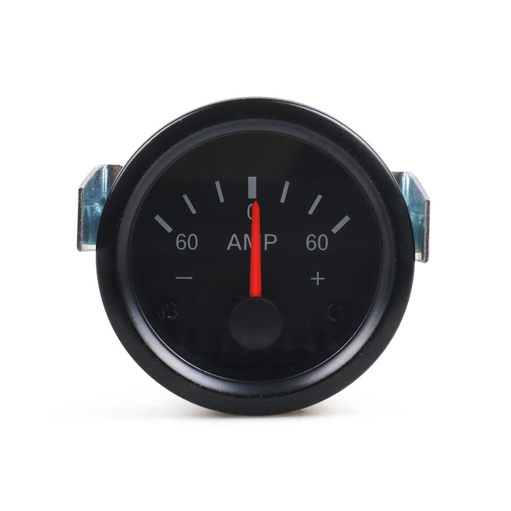 thumbnail image 2 of 2" 52mm 12V Universal Ammeter Gauge 60-0-60 AMP – Black Dial, Blue Light – For Car, Boat, Truck 2 of 3