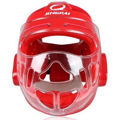 MMA Kick Boxing Karate Sparring Gear Martial Arts Headgear Taekwondo Full Face Shield Helmet Protector: JP red / L