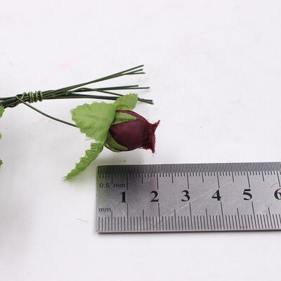 12 uds/paquete de seda artificial mini capullo de rosa cabeza de flor DIY ramo de flores caja de scrapbooking boda decoración de en casa