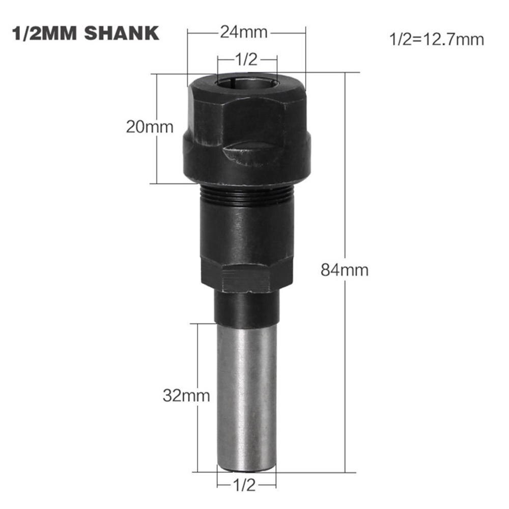 1/4 "8mm 12mm 1/2" Shank Router Bit Extension Rod Converter Collet Engraving Machine Accessories Extension Milling Cutter: B