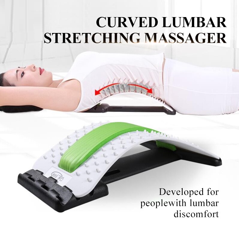 Massager Stretcher Fitness Back Stretch Equipment Lumbar Support Relaxation Mate Spinal Pain Relieve