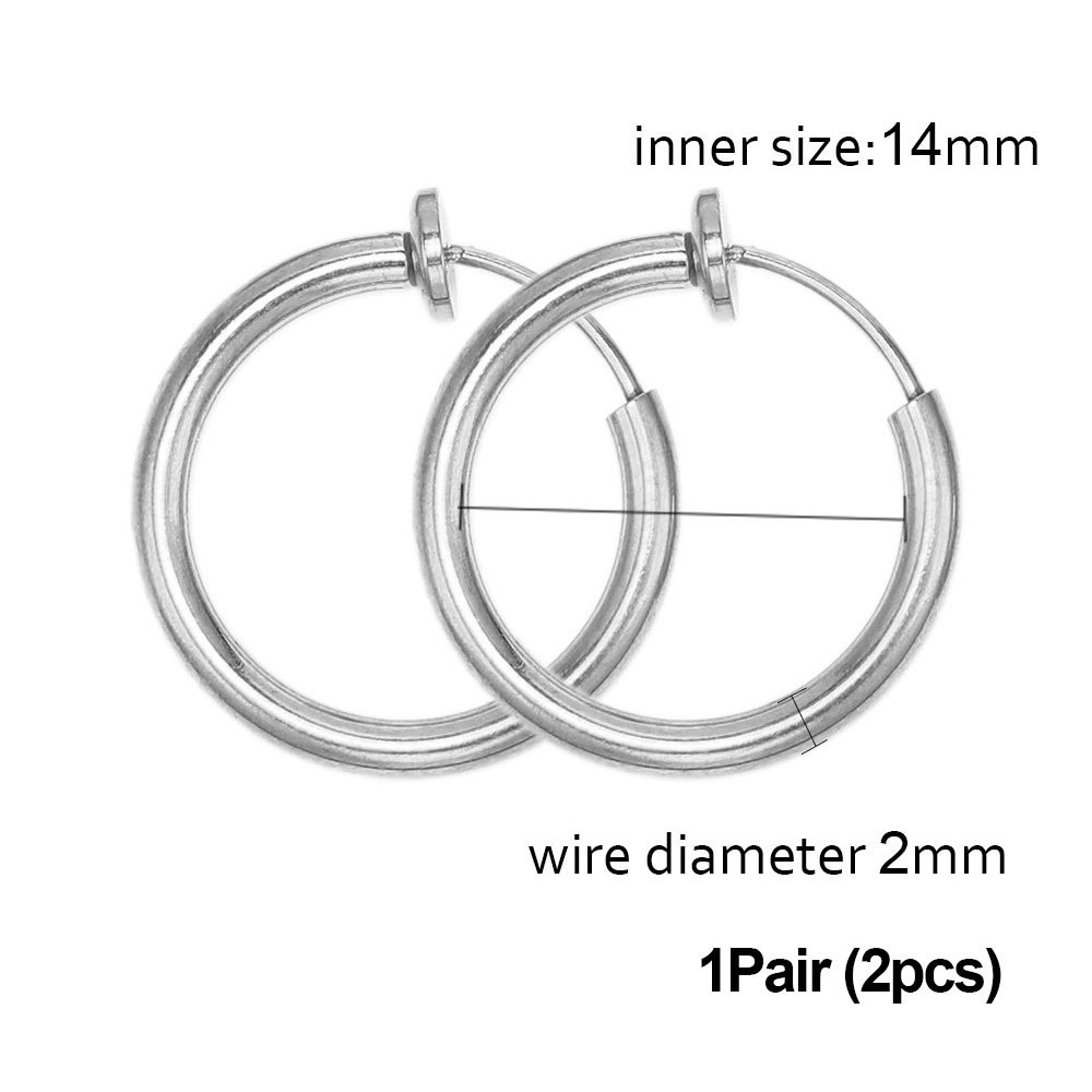 1-5 pares de aros de Clip de acero inoxidable sin agujeros para las orejas sin pendiente de perforación para pendiente de Clip sin perforación fabricación de joyas: COLOR ORO ROSADO