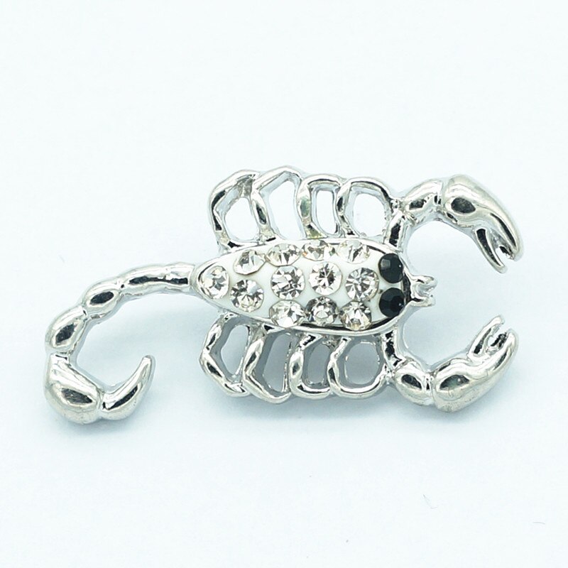 beauty Rhinestone&Clay manual colorful Scorpion 18MM snap buttons fit snap bracelet snap jewelry KZ2141