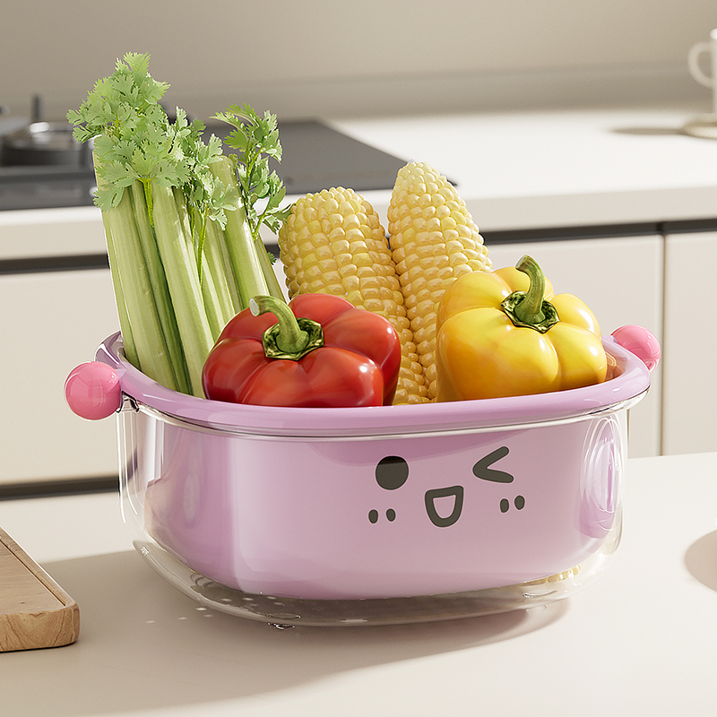 UFORU Wastafel Afvoermand Huishoudelijke Keuken Dubbele Wassen Fruitmand Wassen Groentebak Woonkamer Organizer