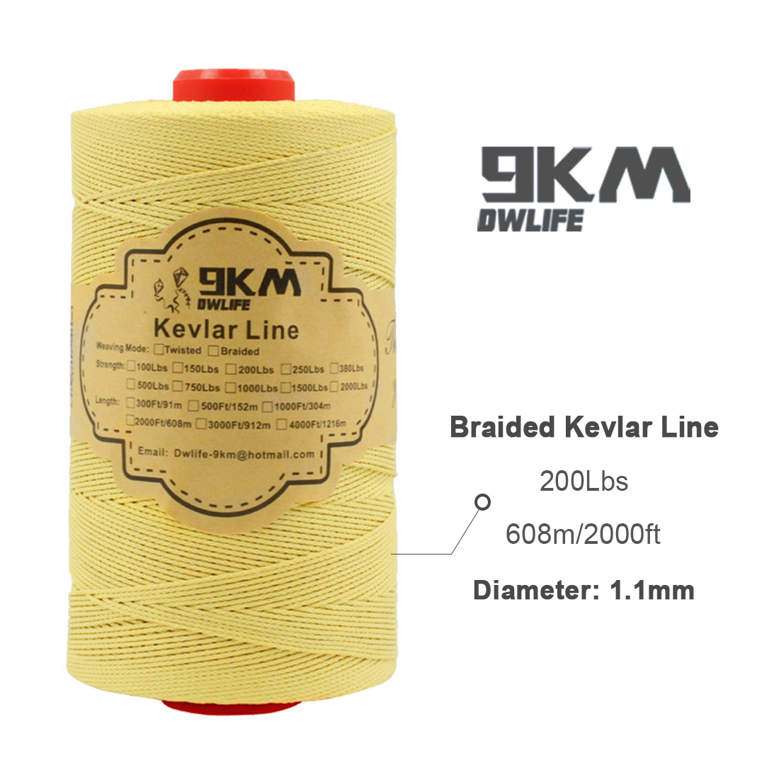 40lb-5000lb Kevlar Kite Line String for Fishing Assist Cord Kite Flying Outdoor Camping Tent Cord Low-stretch Cut-resistance