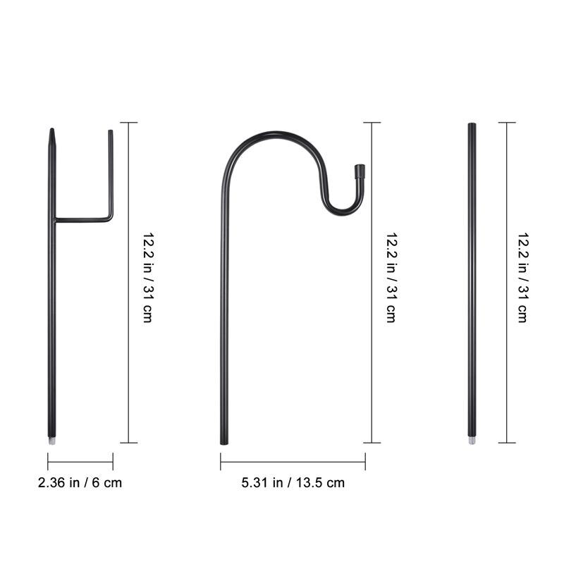 Gancho de pastor para plantas, Estaca de jardín, soporte para plantas al aire libre, colgador para plantas colgantes, luces solares, alimentadores de aves, decoración de jardín