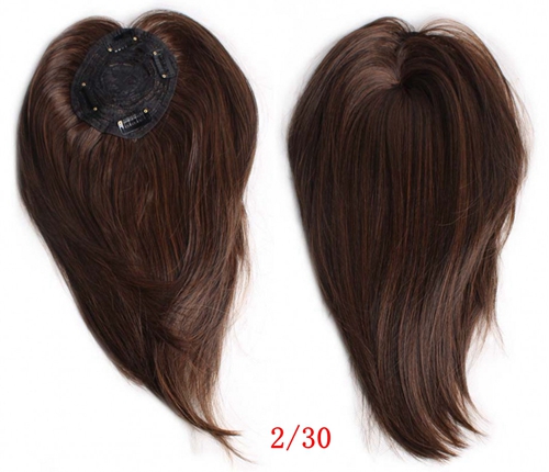 Vreugde &amp; Beauty 10 Inch Synthetisch Haar Clip In Toupetje Haarstukjes Steil Haar Bang Fringe Top Sluitingen Haarspelden Voor Mannen en Vrouwen: T1B/30