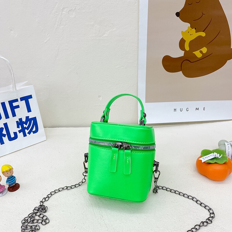 Mini bolso de mano para niños y niñas, bandolera pequeña de Color caramelo, con monedero, 2022: Green