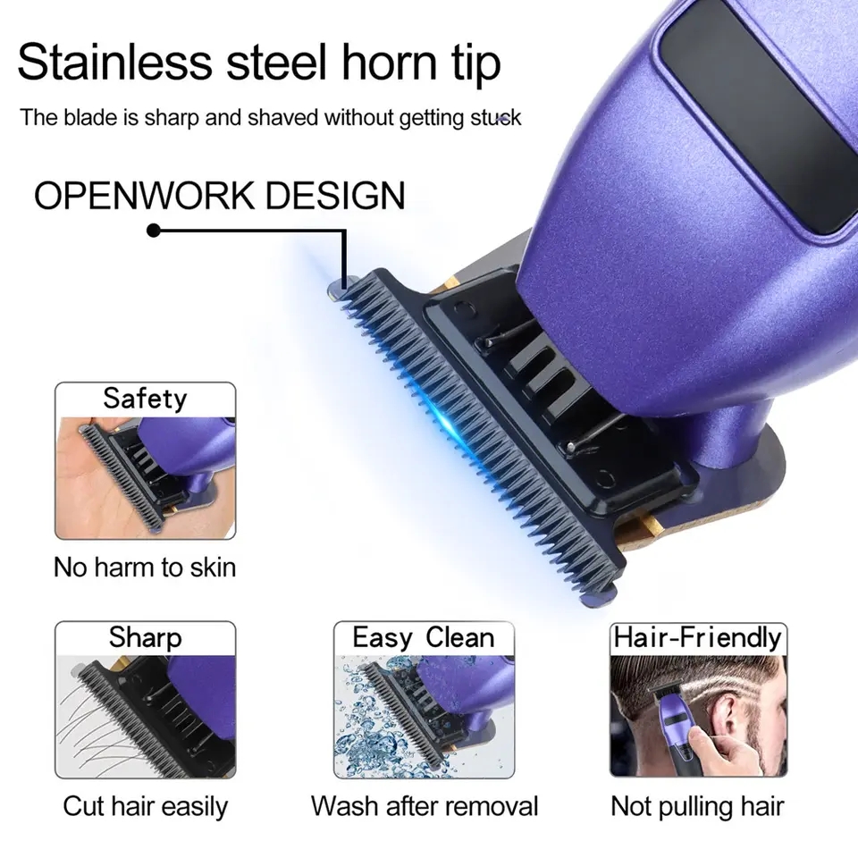 0 mm Null Professioneller Haarschneider für Männer, Bart- und Haarschneidemaschine, elektrisch, Profi Barbier, kabellose Haarschneidemaschine, wiederaufladbar
