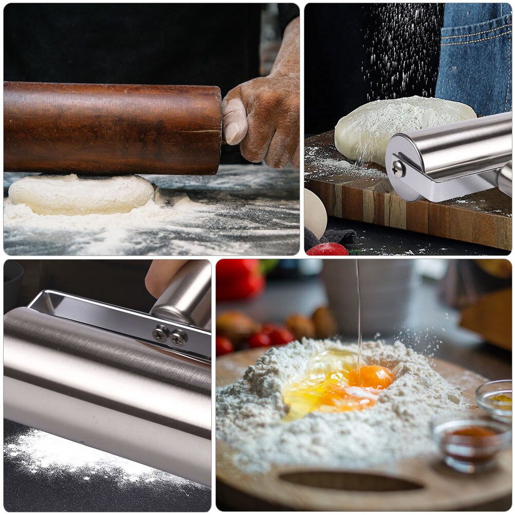 Multifunctional Rolling Pin Stainless Steel Dough Roller Kitchen Utensils
