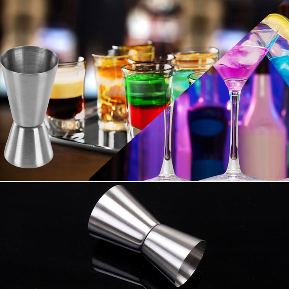 Dual Shot Stainless Steel Measure Cup Cocktail Shaker Drink Spirit Measure Jigger Kitchen Bar Barware Tools