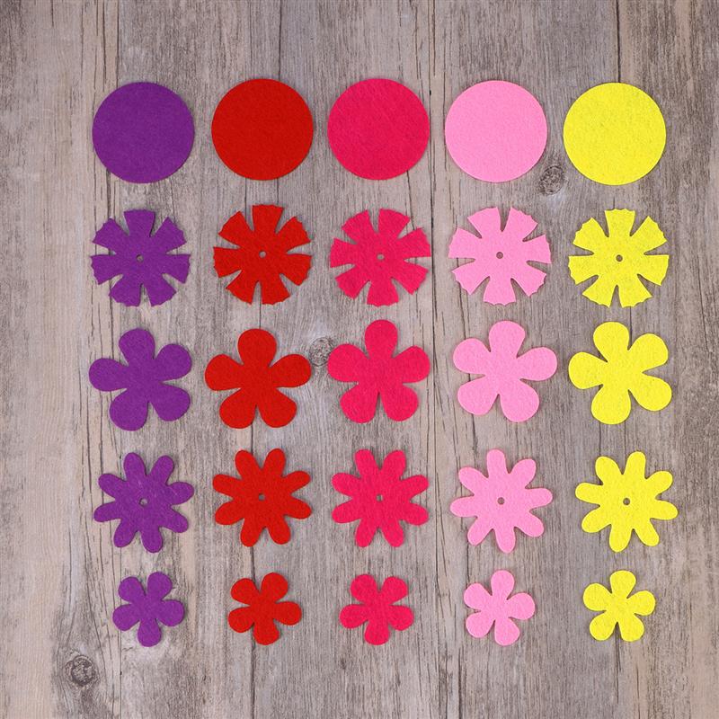 150pcs Felt Flowers Fabric Flower Embellishments For DIY Crafts Sewing Handcraft (Random Style)