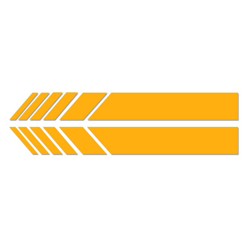 2PCS Car-styling Side Rear View Mirror Stripes reflective Stickers For Peugeot 206 207 208 306 307 308 407 408 508 3008: yellow