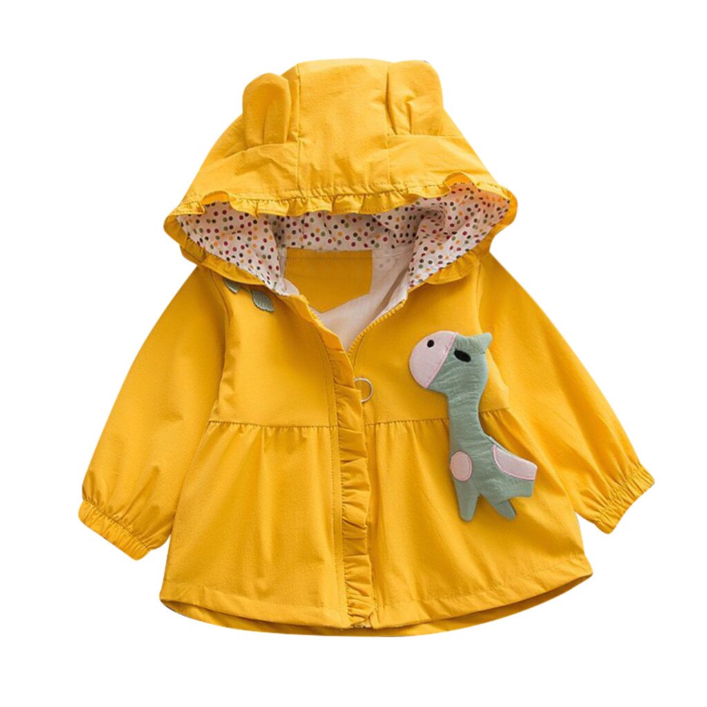 Autumn Winter Coat Jackets Toddler Baby Kids Girls Coat Cat Ear Cartoon Hooded Windproof Outwear Zipper Casual Clothes D21#: YE / 18-24 Months