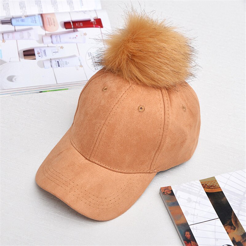 Kvinnor höst vinter hatt manchester hår boll justerbar kvinnlig hatt casual hatt casquette: B -4