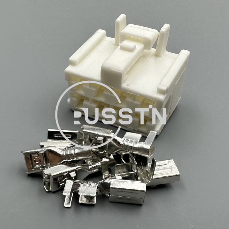 1 Set 8 Pin Automotive Unsealed Socket AC Assembly Plastic Housing Male Female Wiring Harness Connector 90980-11615: black