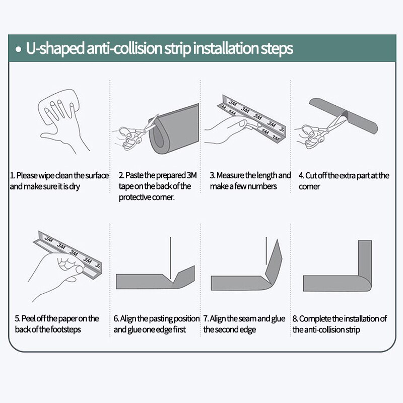 2 Meters Table Desk Edge Guard Strip Extra Thick Furniture Corner Protect Home Anti-collision Strip with Free Double-sided Tape
