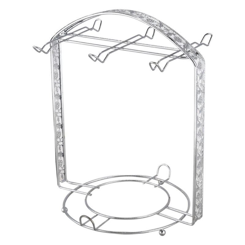 Mug Holder Coffee Rack Coffee Cup Holder Tea Set Stand Dishes Organizer Wrought Iron Mug Drainer Storage Drying Rack Org: 8YY102464