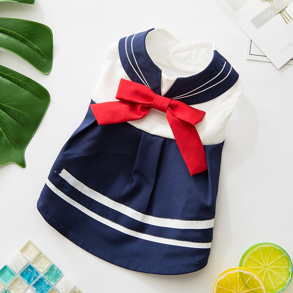 Navy uniform skirt dog clothes pet cat dog coat puppy Christmas Easter clothes Chihuahua bulldog puppy pet clothes