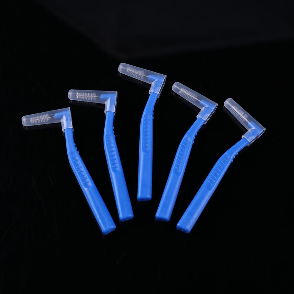 5pcs L Shape Interdental Brushes Oral Care Teeth Dental Floss Tooth Pick Toothpick Interdental Brush