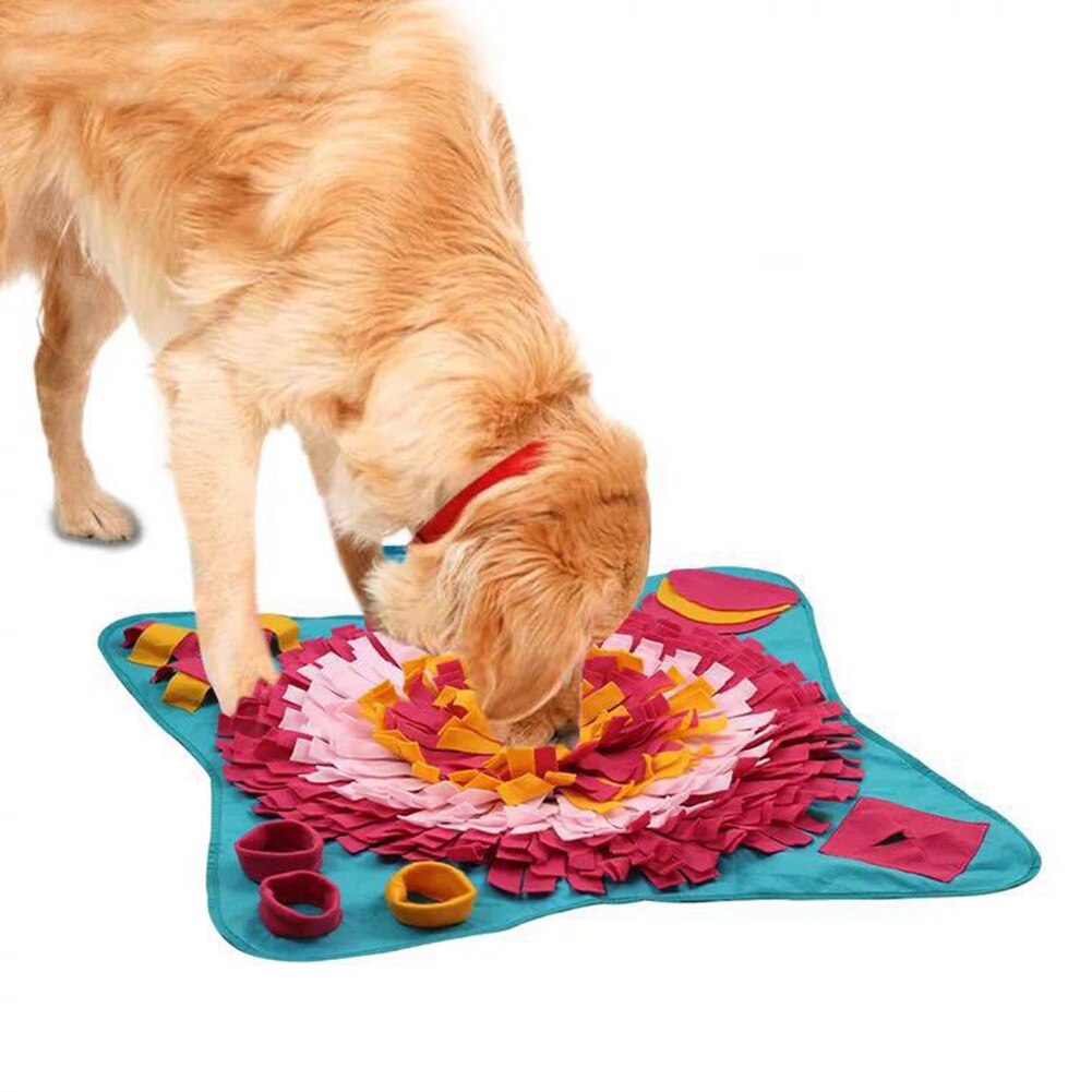 Pet Training Carpet Dog Snuffle Splicing Mat Flower Shape Dogs Nosework Playground Toy Pet Sniffing Training Play Mat Carpet