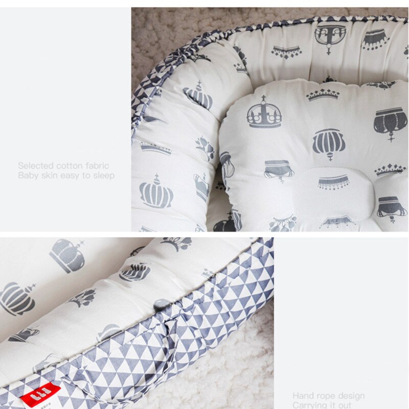 Portable Baby Bed Nest Newborn Crib for Boys Girls Pillow Cushion Travel Bed Infant Cradle Cot Sleeping Bed