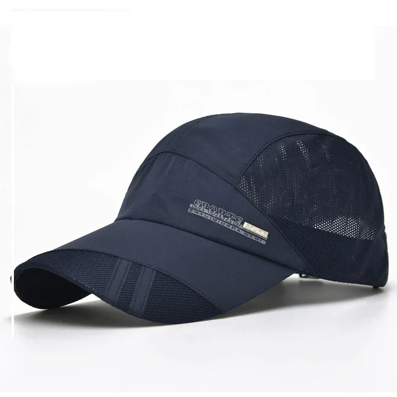 Sportpetten Zomerzonnehoed voor heren Dames Vissen Honkbalhoed UV-bescherming Buiten Sneldrogend Lichtgewicht Mesh Ademende pet: Donkergrijs