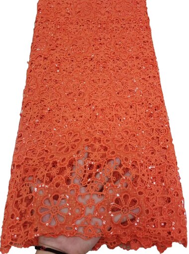 Nigerian laces Fabric With Sequins African Cord Laces Fabrics,Nigerian Guipure milk silk Lace Fabric For Wedding YTB114: AS PIC2