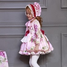 Meisjes zoete lolita Kids Bloem borduren roze lolita jurk kind kawaii jurk meisjes victoriaanse jurk Kinderen Prinses jurk
