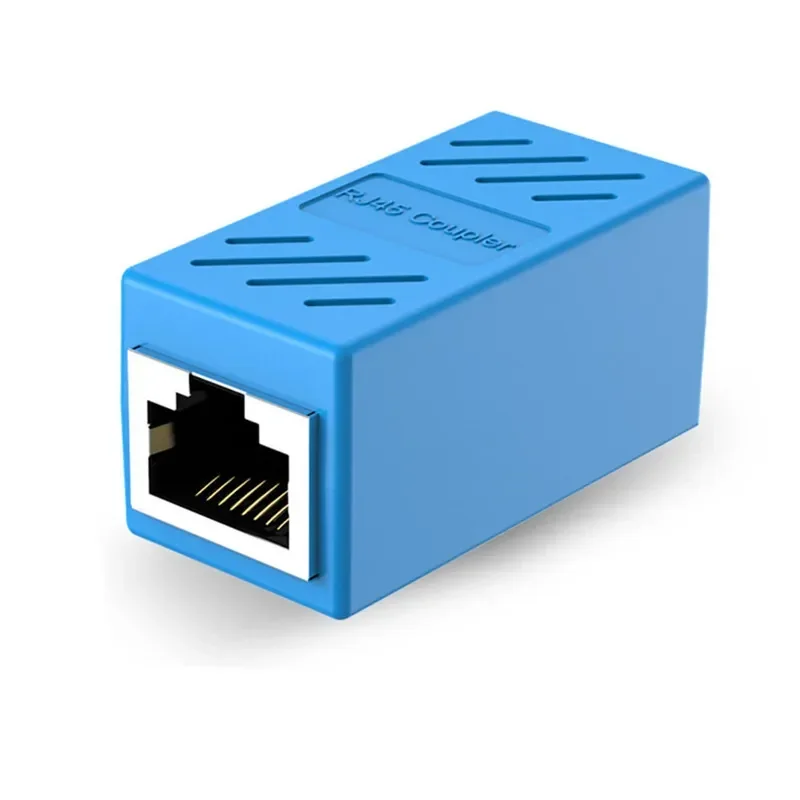 Rj45 koppelingen cat 7 cat 6 cat 5e female-to-female connector  rj 45 verlengadapter voor ethernetkabel zwart blauw rood wit geel: Blauw / Bundel 3