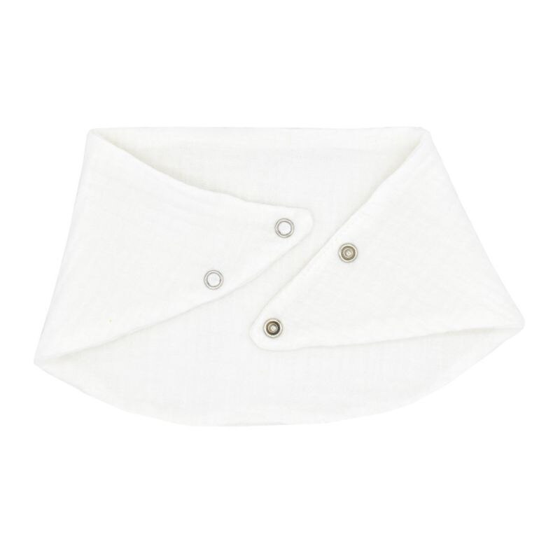 Cotton Gauze Scarf Bib Organic Cotton Bib Drool Scarf Baby Bandana Scarf Bibs with Snaps: W