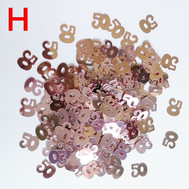 Rose guldcifre 18,21,30,40,50,60 konfetti tillykke med fødselsdagen bryllupsfest numre tabel spreder dekorering drys festartikler: H