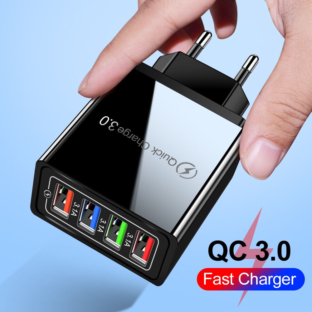 USB Charger Quick Charge 3.0 4.0 EU/US Plug Tablet Chargers For iphone 12 Huawei Fast Charging Universal Wall Mobile Phone