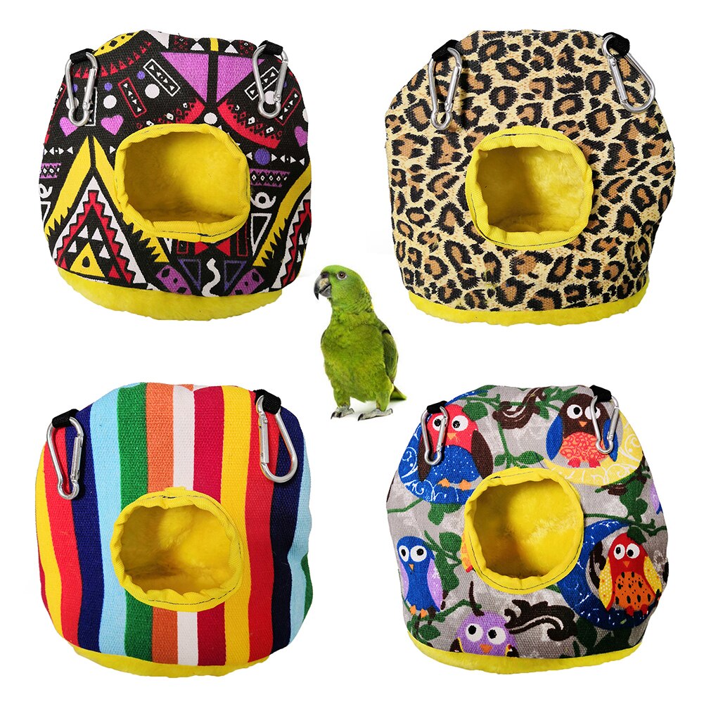 Sales! Aankomst Huisdier Vogel Papegaai Uil Print Zachte Warme Opknoping Kooi Huis Slaap Tent Bed Grot Nesten