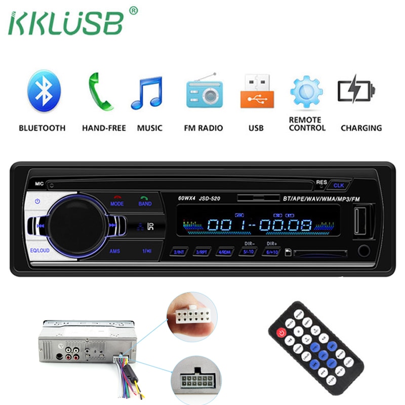 12V Auto Radio Bluetooth 1 din autoradio autoradio Speler Telefoon AUX-IN MP3 FM USB radio afstandsbediening Voor telefoon Auto Audio
