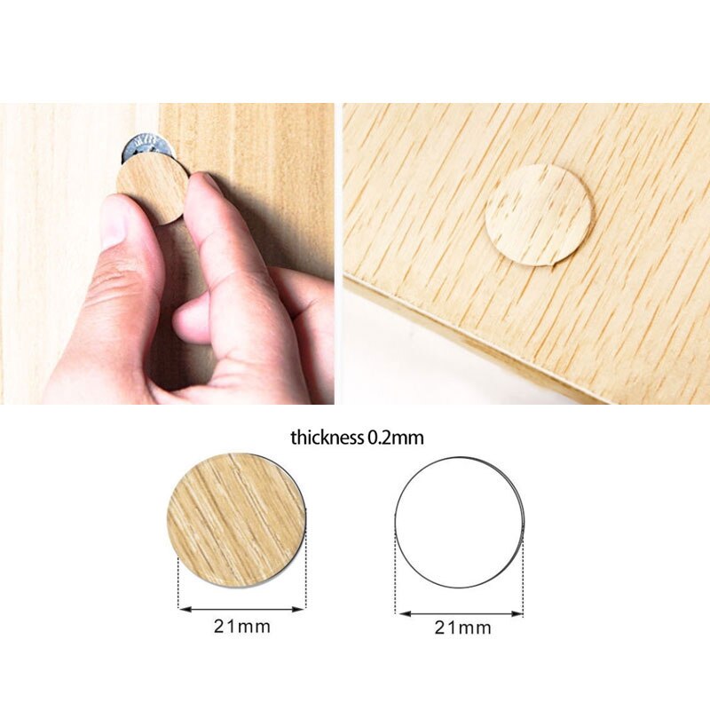54Pcs/Sheet Zelfklevende Meubels Fineer Schroef Gat Stickers Decoratieve Nail-Stickers Hout Blad Voor Bureau kast Decoratie