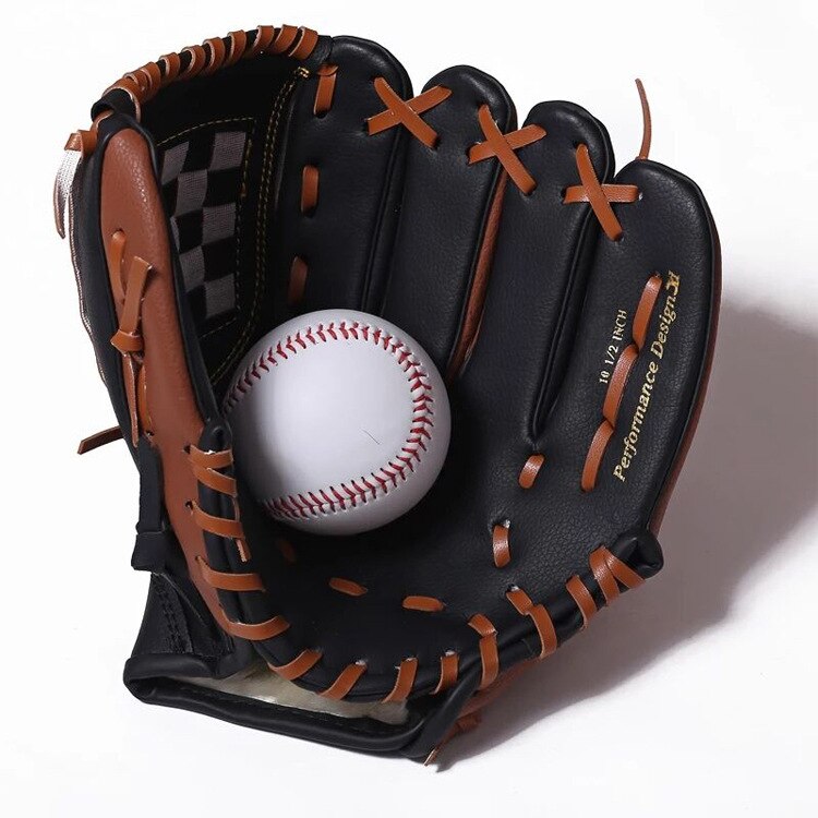 Accessoires Baseball Handschoen Lederen Linkerhand Baseball Training Handschoen Lederen Apparatuur Guante Beisbol Softbal Accessoires: Donkergrijs / 12.5 inches