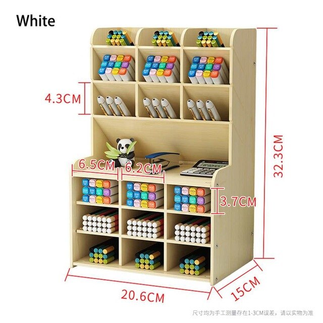 Potlood Organisator Multifunctionele Houten Desktop Pen Houder Kantoor School Briefpapier Opslag Stand Case Bureau Pen: Pen Holder 4